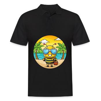 Biene Lustige Cartoon Sommer Strand Sonnenbrille - Männer Poloshirt - Schwarz - Vorne - Kai (181cm)