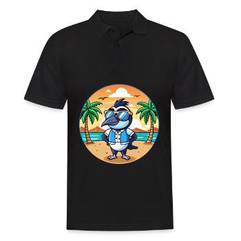 Elster Lustige Cartoon Sommer Strand Sonnenbrille - Männer Poloshirt - Schwarz - Vorne - Kai (181cm)