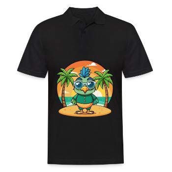Lunettes de soleil de plage d’été de dessin animé drôle de paon - Polo Homme - noir - Devant - Kai (181cm)