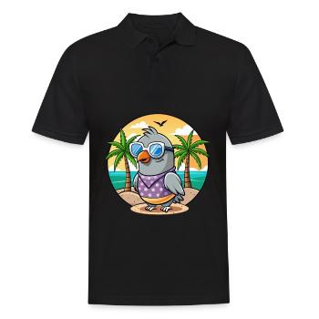 Taube Lustige Cartoon Sommer Strand Sonnenbrille - Männer Poloshirt - Schwarz - Vorne - Kai (181cm)