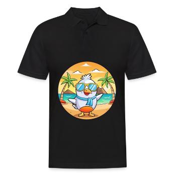 Möwe Lustige Cartoon Sommer Strand Sonnenbrille - Männer Poloshirt - Schwarz - Vorne - Kai (181cm)