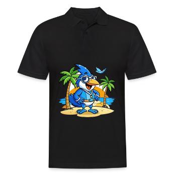 Blue Jay Lustige Cartoon Sommer Strand Sonnenbrille - Männer Poloshirt - Schwarz - Vorne - Kai (181cm)