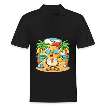 Chicken Funny Cartoon Summer Beach Sunglasses - Men's Polo Shirt - black - Front - Kai (181cm)