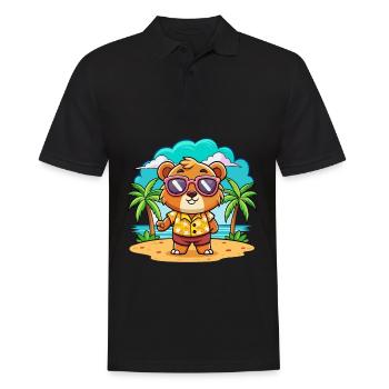 Lunettes de soleil de plage d’été de dessin animé drôle d’ours - Polo Homme - noir - Devant - Kai (181cm)