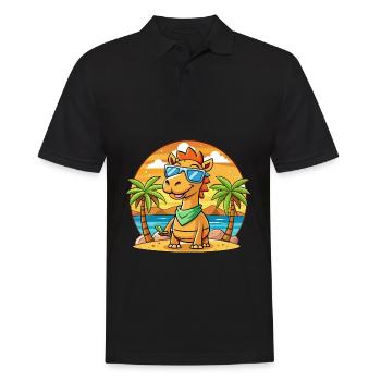 Camel Lustige Cartoon Sommer Strand Sonnenbrille - Männer Poloshirt - Schwarz - Vorne - Kai (181cm)