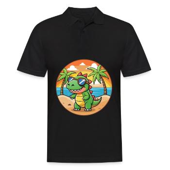 Dinosaure Funny Cartoon Lunettes de soleil de plage d’été - Polo Homme - noir - Devant - Kai (181cm)