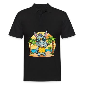 Donkey Funny Cartoon Summer Beach Sunglasses - Men's Polo Shirt - black - Front - Kai (181cm)