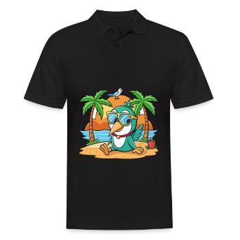 Colibri Drôle Dessin Animé Plage Lunettes De Soleil - Polo Homme - noir - Devant - Kai (181cm)