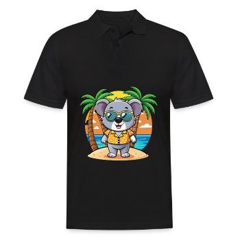 Koala Lustige Cartoon Sommer Strand Sonnenbrille - Männer Poloshirt - Schwarz - Vorne - Kai (181cm)