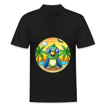 Parrot Funny Cartoon Summer Beach Sunglasses - Men's Polo Shirt - black - Front - Kai (181cm)