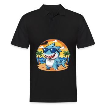 Lunettes de soleil de plage d’été de dessin animé drôle de requin - Polo Homme - noir - Devant - Kai (181cm)