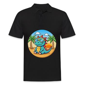 Dragon Lustige Cartoon Sommer Strand Sonnenbrille - Männer Poloshirt - Schwarz - Vorne - Kai (181cm)