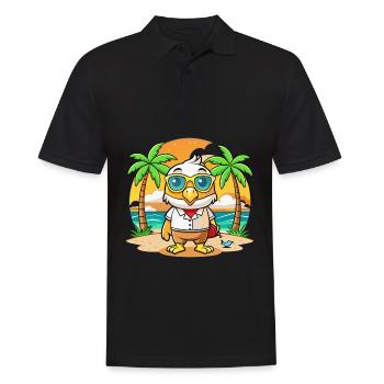 Hawk Lustige Cartoon Sommer Strand Sonnenbrille - Männer Poloshirt - Schwarz - Vorne - Kai (181cm)