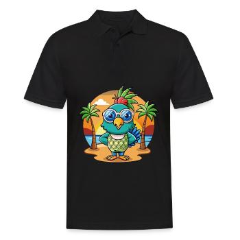 Lunettes de soleil de plage d’été de dessin animé drôle de paon - Polo Homme - noir - Devant - Kai (181cm)