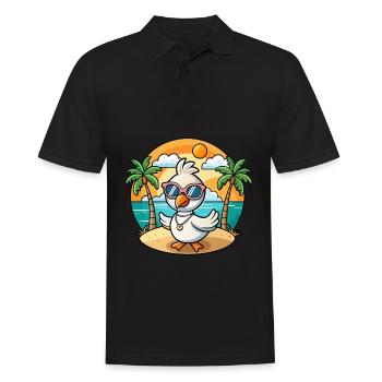 Swan Funny Cartoon Summer Beach Sunglasses - Men's Polo Shirt - black - Front - Kai (181cm)