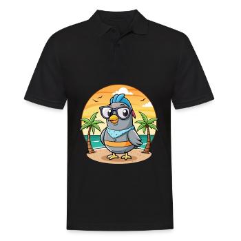 Taube Lustige Cartoon Sommer Strand Sonnenbrille - Männer Poloshirt - Schwarz - Vorne - Kai (181cm)