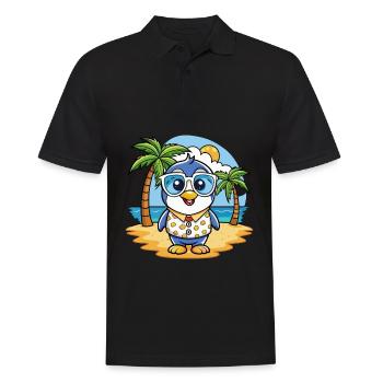 Penguin Funny Cartoon Summer Beach Sunglasses - Men's Polo Shirt - black - Front - Kai (181cm)