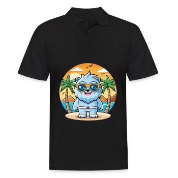 Yeti Lustige Cartoon Sommer Strand Sonnenbrille - Männer Poloshirt - Schwarz - Vorne - Kai (181cm)