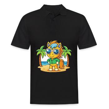 Lunettes de soleil de plage d’été de dessin animé drôle de poney - Polo Homme - noir - Devant - Kai (181cm)