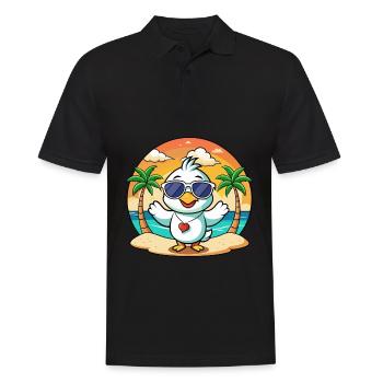 Lunettes de soleil de plage d’été de dessin animé drôle de cygne - Polo Homme - noir - Devant - Kai (181cm)