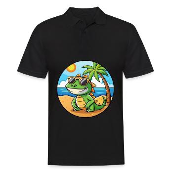Lunettes de soleil de plage d’été de dessin animé drôle de lézard - Polo Homme - noir - Devant - Kai (181cm)