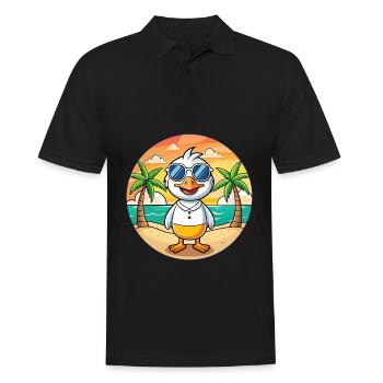 Gans Lustige Cartoon Sommer Strand Sonnenbrille - Männer Poloshirt - Schwarz - Vorne - Kai (181cm)