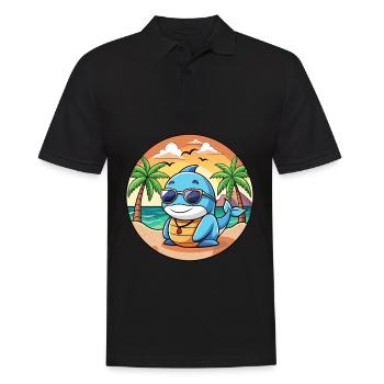 Lunettes de soleil de plage d’été de dessin animé drôle de baleine - Polo Homme - noir - Devant - Kai (181cm)