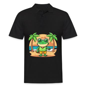 Lunettes de soleil de plage d’été de dessin animé drôle de grenouille - Polo Homme - noir - Devant - Kai (181cm)