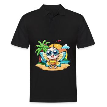 Schmetterling Lustige Cartoon Sommer Strand Sonnenbrille - Männer Poloshirt - Schwarz - Vorne - Kai (181cm)