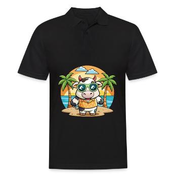 Lunettes de soleil de plage d’été de dessin animé drôle de vache - Polo Homme - noir - Devant - Kai (181cm)