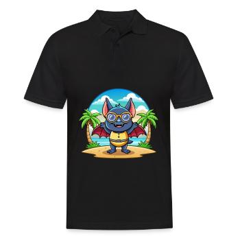 Fledermaus Lustige Cartoon Sommer Strand Sonnenbrille - Männer Poloshirt - Schwarz - Vorne - Kai (181cm)