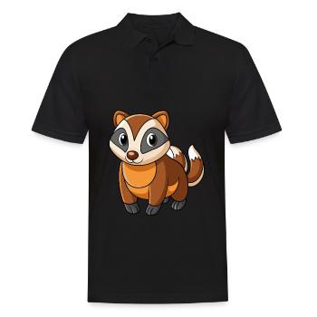 Blaireau Mascotte mignonne Personnage de dessin animé Kawaii - Polo Homme - noir - Devant - Kai (181cm)