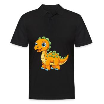 Dinosaure Mignon Mascotte Personnage De Dessin Animé Kawaii - Polo Homme - noir - Devant - Kai (181cm)