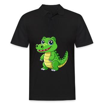 Crocodile Mignon Mascotte Personnage De Dessin Animé Kawaii - Polo Homme - noir - Devant - Kai (181cm)