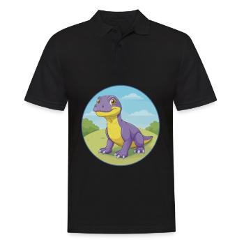 Komodowaran niedliche Kawaii Cartoon Clipart Tier - Männer Poloshirt - Schwarz - Vorne - Kai (181cm)