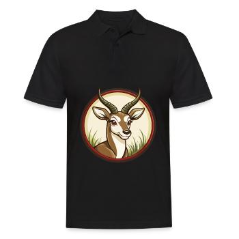 Impala Bunte Kawaii Cartoon Figur Clipart - Männer Poloshirt - Schwarz - Vorne - Kai (181cm)