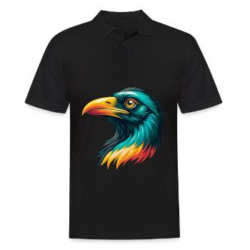 corbeau mignon kawaii dessin animé clipart visage d’animal - Polo Homme - noir - Devant - Kai (181cm)
