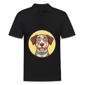 Catahoula Cur Dog Race Dessin animé Kawaii Clipart Animal de compagnie - Polo Homme - noir - Devant - Kai (181cm)