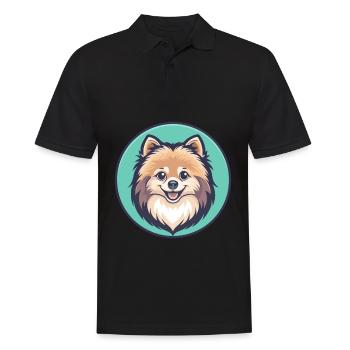 Pommersche Deutsche Spitz Hunderasse Karikatur Kawaii - Männer Poloshirt - Schwarz - Vorne - Kai (181cm)
