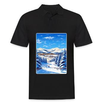 Beaver Creek Ski St Anton Travel Poster Souvenir - Men's Polo Shirt - black - Front - Kai (181cm)
