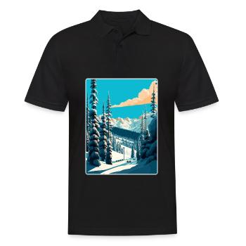 Vail Ski Resort Skifahren Reise Poster Souvenir WPA - Männer Poloshirt - Schwarz - Vorne - Kai (181cm)