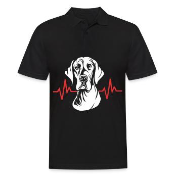 Great Dane heartbeat - Men's Polo Shirt - black - Front - Kai (181cm)