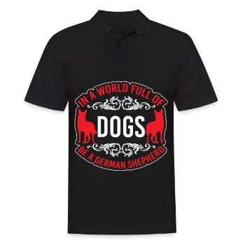Chiens amoureux des chiens de berger allemand - Polo Homme - noir - Devant - Kai (181cm)