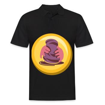 Töpfern Sticker Gold Medalie Icon - Männer Poloshirt - Schwarz - Vorne - Kai (181cm)