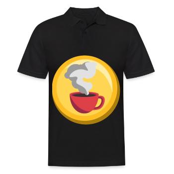 Kaffee Sticker Gold Icon Cafe Barista - Männer Poloshirt - Schwarz - Vorne - Kai (181cm)