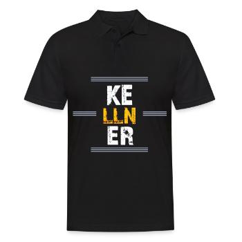 Kellner - Männer Poloshirt - Schwarz - Vorne - Kai (181cm)