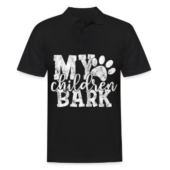 my children bark - dog dog saying - Men's Polo Shirt - black - Front - Kai (181cm)