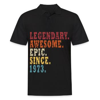 1973 Jahrgang Geburtstag Geburtsjahr 1973 Geschenk - Männer Poloshirt - Schwarz - Vorne - Kai (181cm)