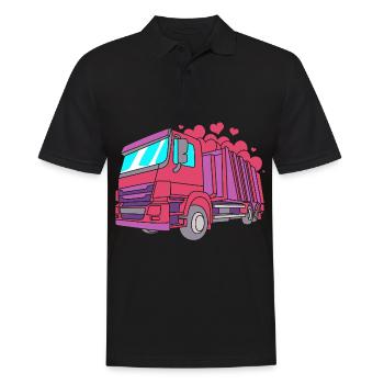 Mülleimer Müllwagen Müllauto Müllmann - Männer Poloshirt - Schwarz - Vorne - Kai (181cm)