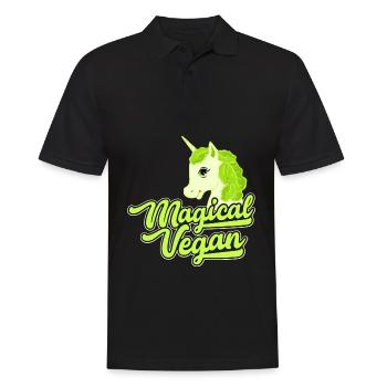 Magical Vegan Gift Vegan Vegetarian Unicorn - Men's Polo Shirt - black - Front - Kai (181cm)